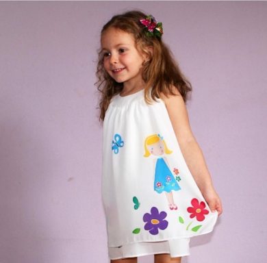 Moda Infantil Blusas y vestidos en seda y gasas infantiles únicas y personalizadas.